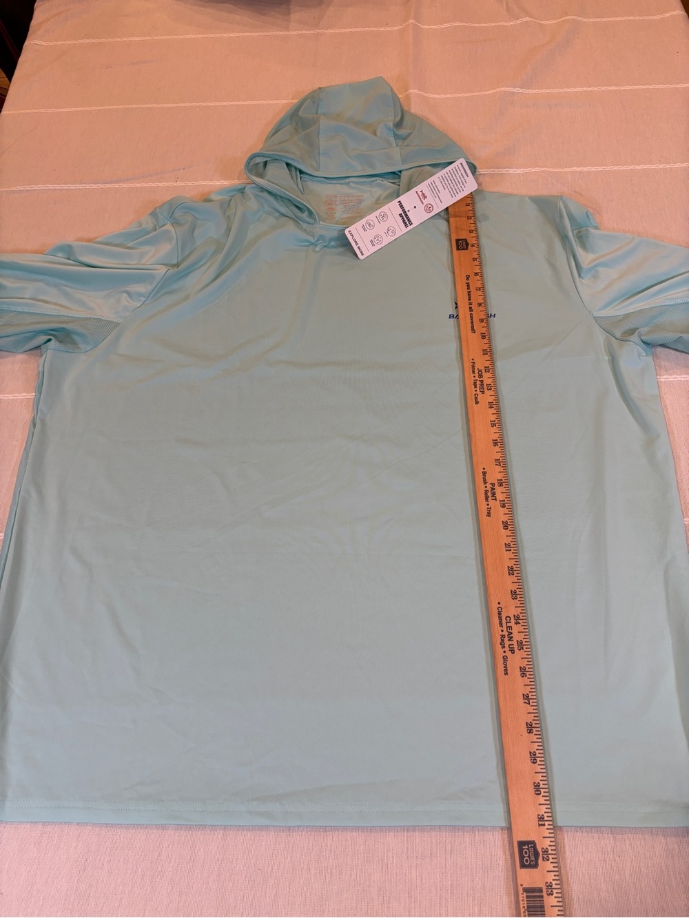 NWT Bassdash UPF 50+ Performance Fishing Hoodie Sun Shirt Aqua Blue 4XL - Picture 6 of 9